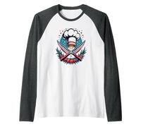 Chef Stellato Maglia con Maniche Raglan, Uomo, Grigio Scuro/Bianco, XXL