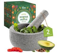 Chef Tacos Mortaio con Pestello in Granito Grezzo Set con Pestello e Mortaio