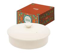 Chef Tacos Porta Piadine e Tortillas Messicane in Ceramica (20 cm), Tortillera con Coperchio Adatta al Forno a Microonde, Mantiene Calde Tortilla, Piadine, Pancake e Crepes (Bianco)