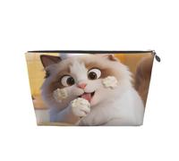 Chef, trousse da viaggio in pelle con gatto, impermeabile