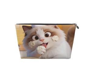 Chef, trousse da viaggio in pelle con gatto, impermeabile
