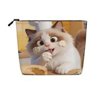 Chef, trousse da viaggio leggera in finto lino con gatto