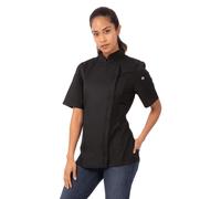 Chef Works bb051-l donna Springfield zip giacca da cucina, misura grande, nero-L