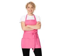 Chef Works Grembiule unisex con tre tasche, rosa acceso, taglia unica