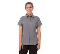Chef Works womensUniversal Camicia Manica Corta Button Down Shirt - Grigio - X-Small