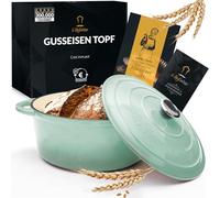 Chefarone Casseruola Ghisa Smaltata 26 cm 4,7 L con Coperchio Compatibile Induzione Ideale per Pane Arrosti Stufati e Cotture al Forno