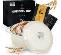 Chefarone Cocotte Casseruola Ghisa smaltata 24 cm 3,5 L - Dutch Oven con Coperchio - Pentola Multiuso per Pane Arrosti Stufati e Cotture in Forno - compatibile Induzione