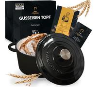 Chefarone Cocotte Casseruola Ghisa smaltata 24 cm 3,5 L - Dutch Oven con Coperchio - Pentola Multiuso per Pane Arrosti Stufati e Cotture in Forno - compatibile Induzione