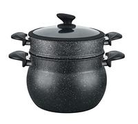 Cheffinger Pentola per couscous, 26 cm, 12 l, colore nero