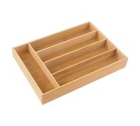 Cheffinger, Vassoio per utensili in bambù naturale 5 Scomparti Cassetto