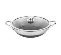Cheffinger, Wok 32 cm con rivestimento a nido d'ape e coperchio anti-graffio