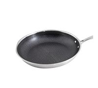 Cheffinger, Wok 32 cm con rivestimento a nido d'ape e manico lungo, Argento