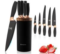 ChefHoablorn Set di blocchi coltelli Universal Round Knife Holder Rimovibile Porta coltelli Facile da pulire Risparmio di spazio Con 5 coltelli Porta coltelli da cucina.