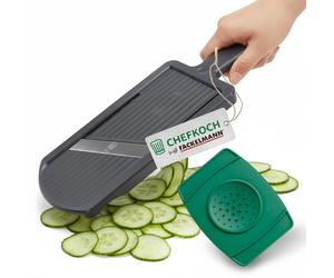 Chefkoch Affettaverdure con supporto per avanzi e lame in acciaio inox extra