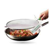 ChefKoch, paraschizzi Fackelmann Ø 29 cm, in acciaio inox con impugnatura ergonomica Soft Touch, lavabile in lavastoviglie, coperchio paraspruzzi contro schizzi di olio, acqua e grasso