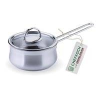 ChefKoch, pentola per salsa Fackelmann con coperchio in vetro, ø16 cm, in acciaio inox 18/8, adatta a induzione, lavabile in lavastoviglie e utilizzabile in forno