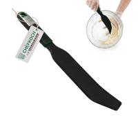 CHEFKOCH - Spatola extra lunga di alta qualità, con bordo arrotondato in silicone flessibile, ideale per robot da cucina e ciotole, lavabile in lavastoviglie, in acciaio inox e manico in plastica
