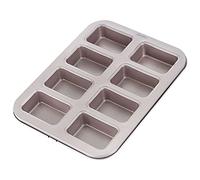 CHEFMADE Brownie Cake Pan, 8-cavità Non-Stick Rectangle Muffin Pan Blondie Attrezzature E Accessori Da Forno per il Forno di Cottura (Champagne Oro)