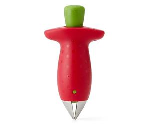 Chef'n StemGem Strumento per Mondare le Fragole, Rimuove il Nucleo e le Foglie, Ottimo per Cucinare e Fare Marmellate, Rosso, 9 x 5 x 3 cm