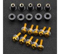 CHEFRU Viti per motociclette Compatibile con Africa per Twin per CRF1100L per CRF1000L per XRV750 Kit Bulloni Parabrezza Moto Viti Parabrezza Moto Fissaggio 10 PZ 5 MM(Yellow)