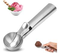 CHEFZOCO Cucchiaio per gelato, Sacabolas Gelato, Cucchiaio per gelato con grilletto, Accessori da cucina, Adatto per lavastoviglie, Diametro della sfera 6 cm, Acciaio inossidabile