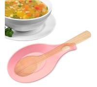 CHEFZOCO Supporto per cucchiaio in silicone per cucina, poggiapolsi in silicone, supporto per posate da cucina, supporto per utensili da cucina, porta cucchiai in silicone, senza BPA, rosa