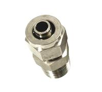 ChegLI Raccordo a Unione Rapida for Tubo PU PTFE, Raccordo for Tubo in Acciaio Inossidabile 304 con Filettatura Maschio NPT - 1 Pezzo(6mmx4mmx1/4inch)