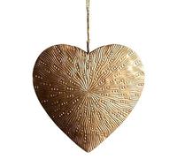 chehoma Cuore decorativo sospeso in metallo dorato 15 cm, stile vintage bella fabbricazione collezione ex-voto