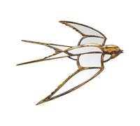 CHEHOMA Specchio Hirondelle Ali schierate resina dorata 39x37cm