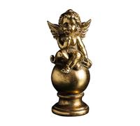 CHEHOMA Statuetta decorativa angelo che soffia un bacio, finitura oro pattinato, 17,5 x 8 x 7,5 cm, poliresina