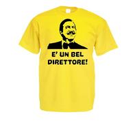 CHEIDEASTORE T-Shirt Maglietta CALBONI E' Un Bel Direttore Fantozzi Uomo (Medium, Giallo)