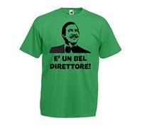 CHEIDEASTORE T-Shirt Maglietta CALBONI E' Un Bel Direttore Fantozzi Uomo (XLarge, Verde)
