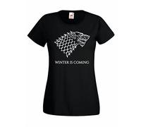 CHEIDEASTORE T-Shirt Maglietta Got Winter IS Coming Trono di Spade Donna (Large, Nero)