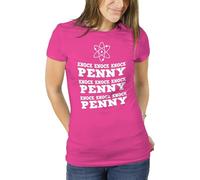 CHEIDEASTORE T-Shirt Sheldon Knock Knock Penny Maglietta Ispirata Big Bang Theory Donna (Medium, Fuchsia)