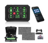 Chelhead 6 Gang Pannello di controllo Bluetooth 12 V, telecomando marino multifunzione, impermeabile IP65, sistema di relè, indicatore luminoso, barra luminosa dimmerabile automatica 60 A