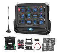 Chelhead Pannello di controllo wireless RGB da 12 gang fino a 100 m con interruttore a levetta, flash strobo istantaneo, relè statico integrato universale 12 V/24 V compatibile con camion UTV ATV
