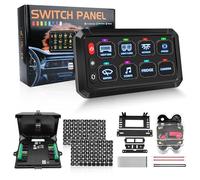 Chelhead Pannello interruttore a 8 marce con retroilluminazione blu, sistema di commutazione universale da 60 A, con relè, quadro multifunzione con 3 tasti in silicone, compatibile con dispositivi da