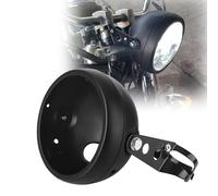 Chelhead Staffa di montaggio per alloggiamento faro moto 14 cm, nero per faro LED 5 3/4, compatibile con forcella da 32 a 40 mm, compatibile con Harley, Suzuki, Chopper, Cafe-Racer, Bobber, Honda