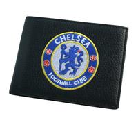 Chelsea FC Uomo Ricamato Crest Calcio Pelle Portafoglio Moneta Denaro Scheda