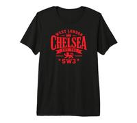 Chelsea West London EST. 785 AD SW3 Stampa Rossa Maglietta Premium