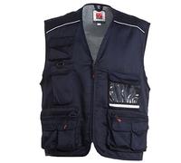 CHEMAGLIETTE! Giacca da Lavoro Smanicato Gilet Estivo con Composizione Multitasche Pocket, Colore: Navy, Taglia: M
