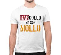 CHEMAGLIETTE! Maglietta Divertente Uomo - T-Shirt Divertenti con Stampa Spiritosa e Simpatica - Regalo Originale, Maglia con Scritte Ironiche - Grafica Irriverente - Barcollo ma Non Mollo, Bianco, S