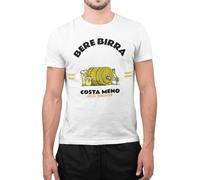 CHEMAGLIETTE! Maglietta Divertente Uomo - T-Shirt Divertenti con Stampa Spiritosa e Simpatica - Regalo Originale, Maglia con Scritte Ironiche - Grafica Divertente - Birra Terapista, Bianco, XL
