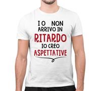CHEMAGLIETTE! Maglietta Divertente Uomo - T-Shirt Divertenti con Stampa Spiritosa e Simpatica - Regalo Originale, Maglia con Scritte Ironiche - Grafica Divertente - Aspettative, Bianco, XXL
