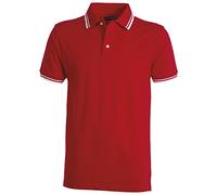 CHEMAGLIETTE! Polo Uomo Manica Corta Tre Bottoni con Collo e Bordo Manica a Costine e Profili a Contrasto Payper Skipper, Colore: Rosso/Bianco, Taglia: L