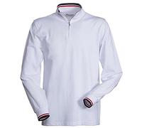 CHEMAGLIETTE! Polo Uomo Manica Lunga con Mezza Zip e Colletto Slanciato Polsini in Rib e Profili a Contrasto Payper Prive, Colore: Bianco, Taglia: M