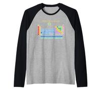 Chemical Periodic Table of Elements Novelty Graphic Designs Maglia con Maniche Raglan
