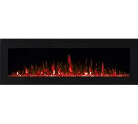 CHEMIN'ARTE Caminetto elettrico da parete Volcano 3XL, colore: Nero - Effetto fiamma a LED - camino elettrico con timer, termostato regolabile, telecomando - 152x16x45cm