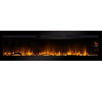 CHEMIN'ARTE Camino elettrico da incasso Elysee XXL - 122 x 17 x 45 cm - Effetto fiamma a LED - Caminetto elettrico con timer, termostato regolabile, telecomando