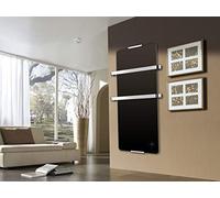 CHEMIN'ARTE Scaldasalviette riscaldato electtrico 900W - Radiatore verticale - 100 x 6 x 46 cm - IP24 - nero - Design moderno, kit di installazione - termostato elettronico